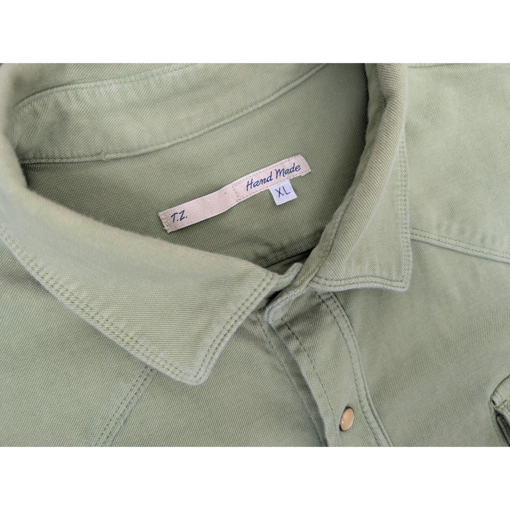 Teleria Zed TZ Roper Pearl Snap Shirt Men's XL Western Shirt Olive - Picture 3 of 8